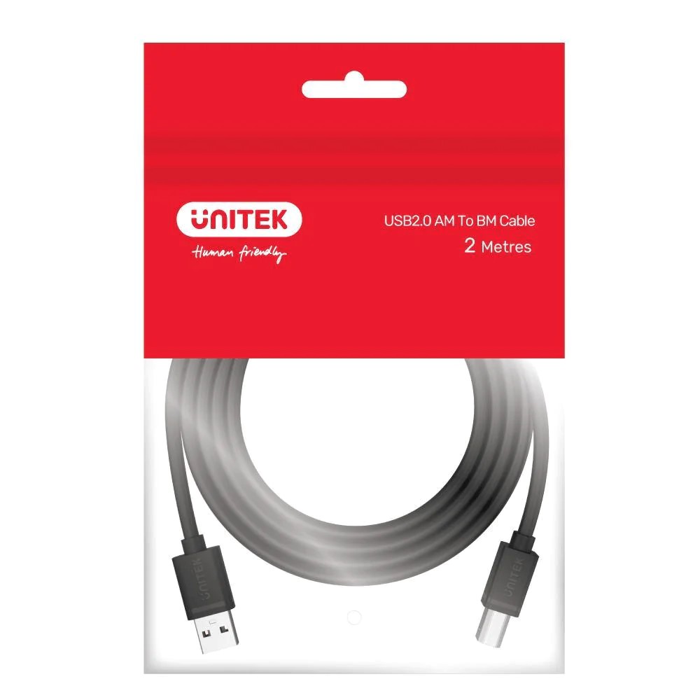 UNITEK 2M USB2.0 AM TO BM CABLE (Y-C4001GBK)